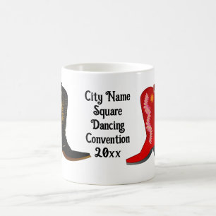Taza De Café Botas de Vaquero para Baile Cuadrado