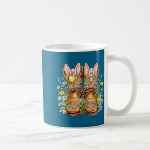Taza De Café Botas vaqueras occidentales de Pascua orejas de co