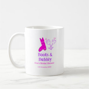 Taza De Café Botas y botella de champán burbujeante despedida d