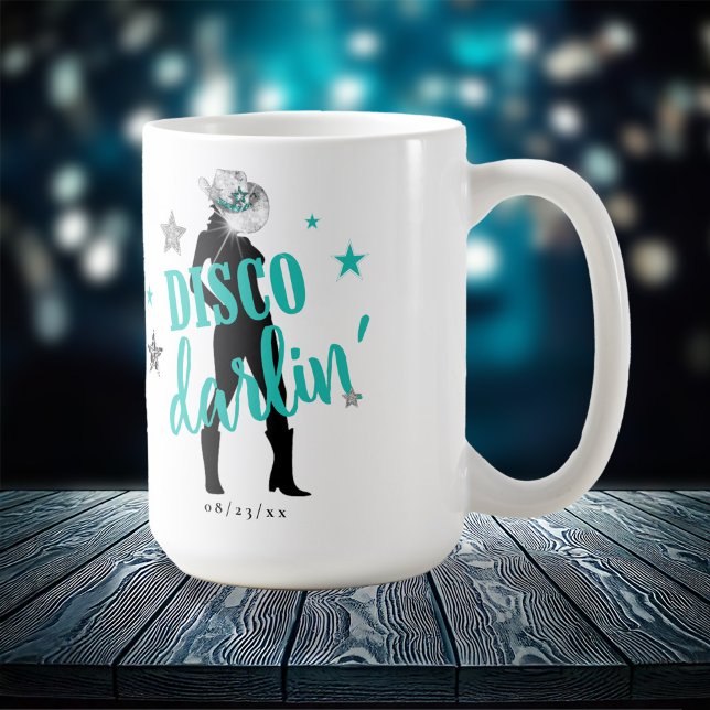 Taza De Café Botas y Brillo Disco Querida Verde Turquesa ID925  (Subido por el creador)
