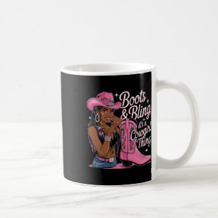 Taza De Café Botas y brillo, es cosa de vaqueras, historia negr