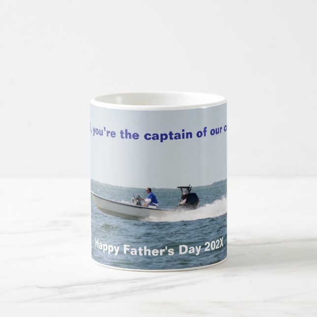 Taza De Café Bote de velocidad Capitán Día del Padre Café Mug (Centro)