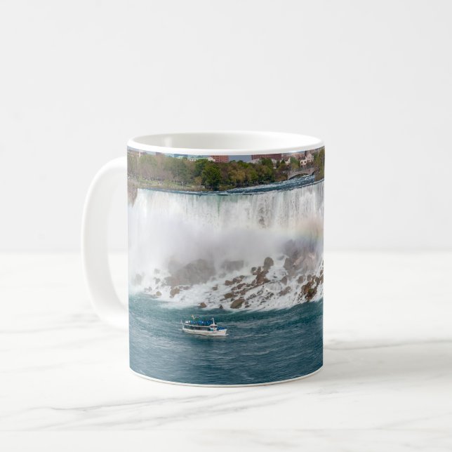 Taza De Café Bote en las cataratas norteamericanas de las catar (Anverso izquierdo)