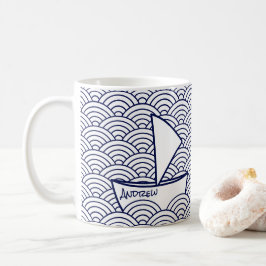 Taza De Café Bote en Waves Mug