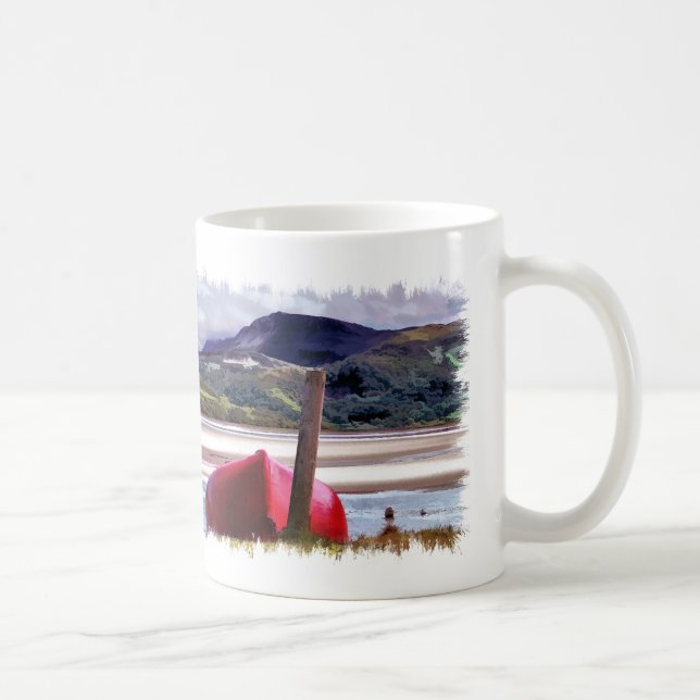 TAZA DE CAFÉ BOTE Y MONTAÑA PAISAJE CAFÉ MUG (Derecha)