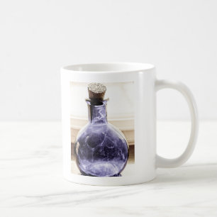 Taza De Café Botella Azul de Foto Antigua