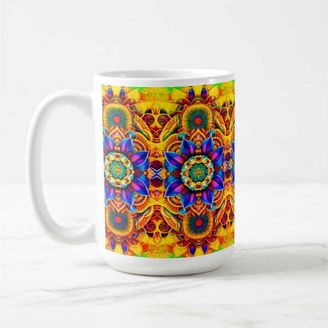 Taza De Café Botella de agua Mandala Azul (Izquierda)