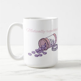 Taza De Café Botella de pastillas rosada linda regulada médicam