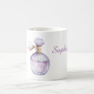 Taza De Café Botella de perfume morada rosa