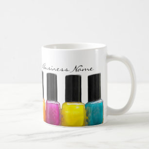 Taza De Café Botellas coloridas del esmalte de uñas, salón de