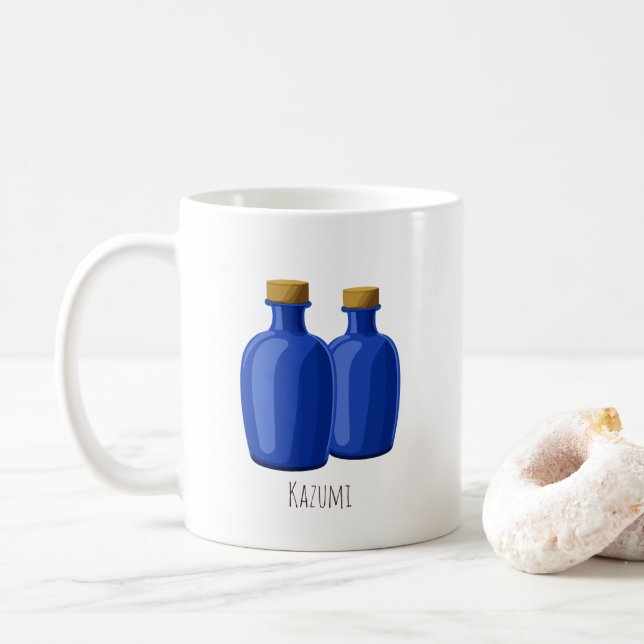 Taza De Café Botellas de Ho'oponopono y Blue personalizadas (Con donut)