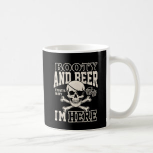 Taza De Café Botín de pirata divertido y calavera de cerveza co