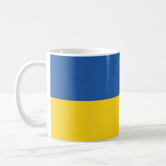 Taza De Café Botón Bandera de Ucrania (Izquierda)