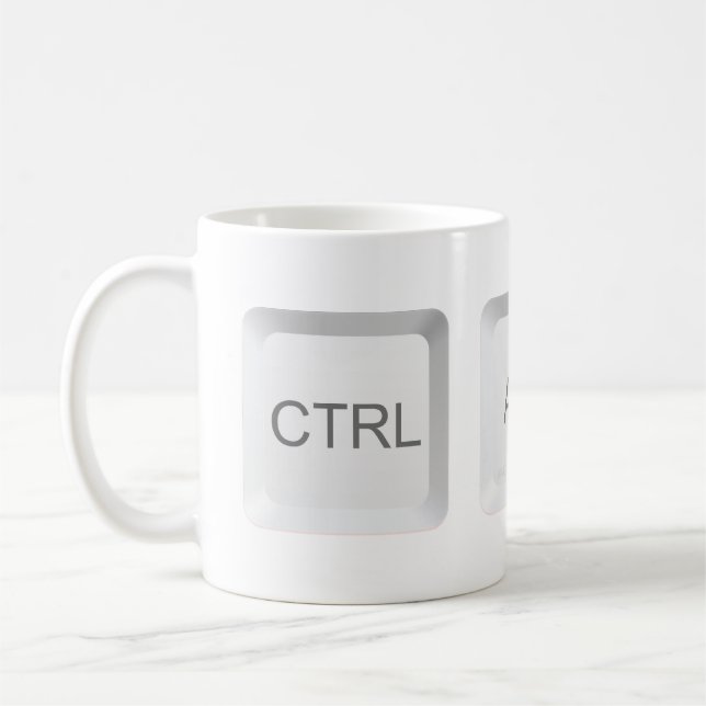 Taza De Café botón CTRL ALT DEL teclado del equipo de SlipperyJ (Izquierda)