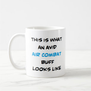 Taza De Café botón de combate aéreo, ávido