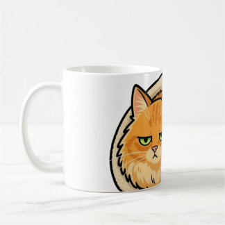 Taza De Café Botón de gato naranja estético lindo no molestar