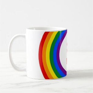 Taza De Café BOTÓN DE MARCA DE RAINBOW + tu signo o texto