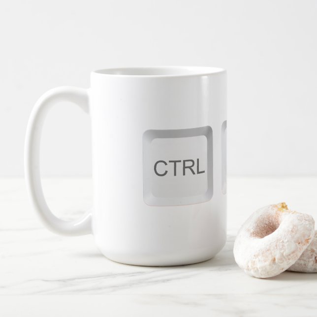 Taza De Café Botón del teclado de computadora CTRL ALT DEL de S (Con donut)