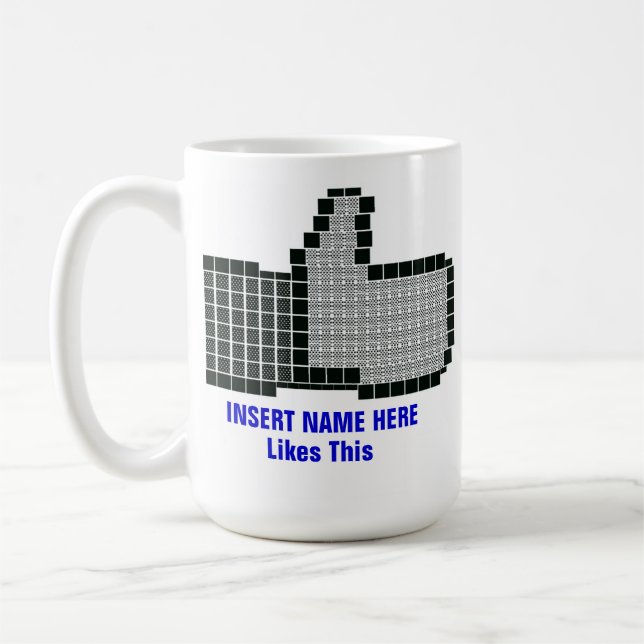 Taza De Café botón Me gusta Facebook (Izquierda)