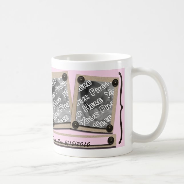 Taza De Café Botones rosados y corchetes Mug (Derecha)