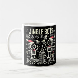 Taza De Café Bots Jingle Festividades con Santa Hats