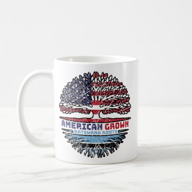 Taza De Café Botsuana Botsuana Bandera de las rocas de los árbo (Izquierda)