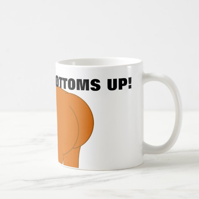 Taza De Café Bottoms Up, Birthday Coffee mug (Derecha)