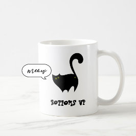 Taza De Café Bottoms Up Black Cat Cute Funny Personalizado Kitt
