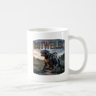 Taza De Café Botweiler Fotográfico – Rottweiler Robot Divertido