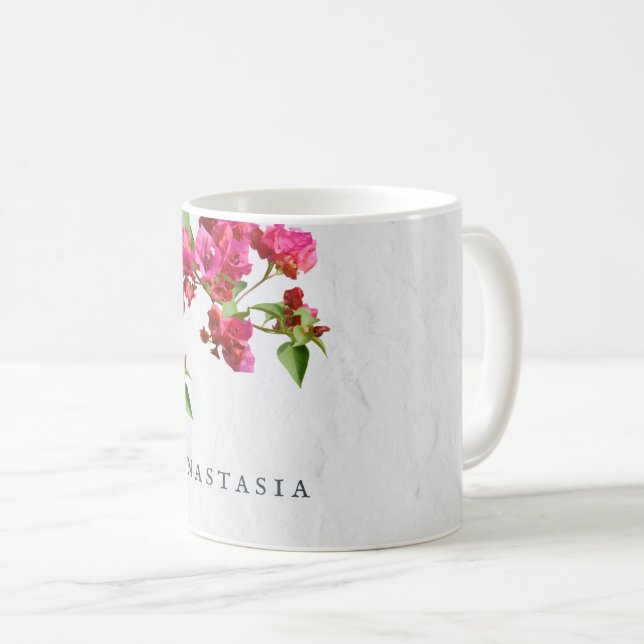Taza De Café Bougainvillea Floral Mediterráneo Isla Griega (Anverso derecho)