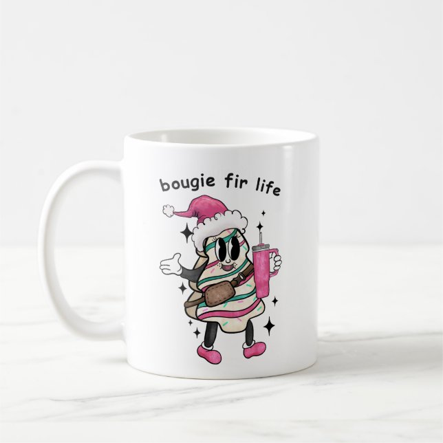 Taza De Café Bougie Fir Life, Boujee Christmas Tree, Xmas Gift (Izquierda)