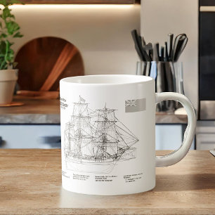 Taza De Café Bounty HMS - Planes de Blueprint para buques BD
