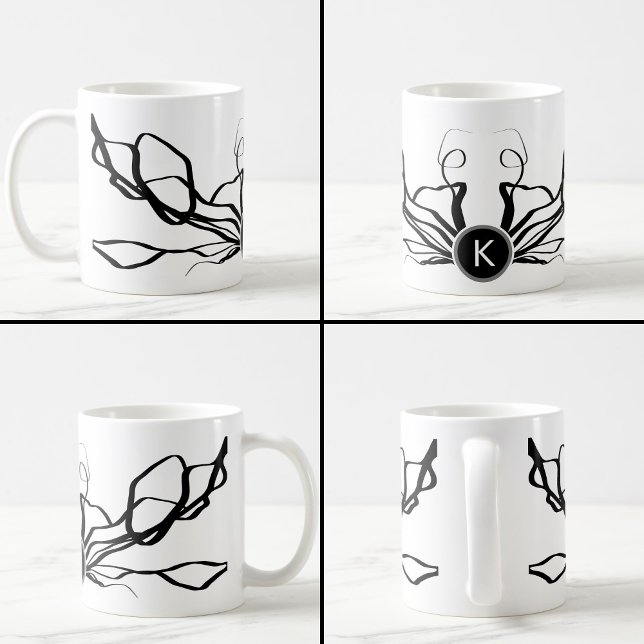 Taza De Café Bouquet Blanc: Resumen blanco y negro (Subido por el creador)