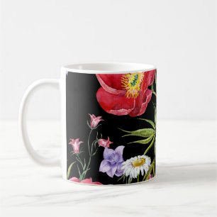 Taza De Café Bouquet de flores acuáticas: patrón sin foco