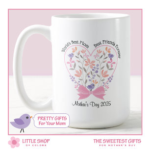 Taza De Café Bouquet de flores rosadas con el Día de la Madre d