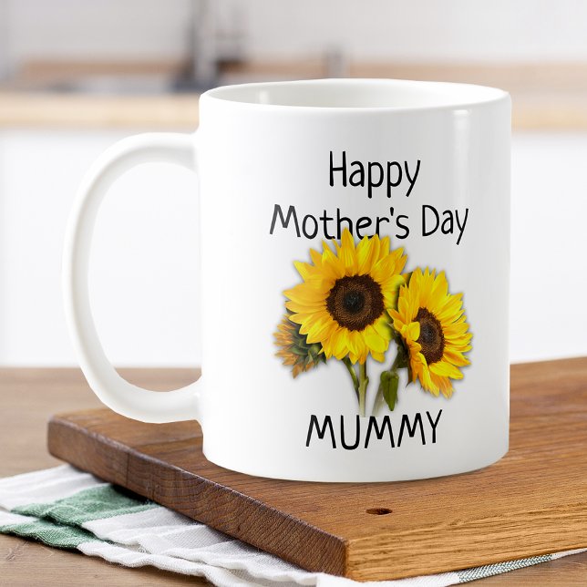 Taza De Café Bouquet de girasol en el Día de la Madre (Mother's Day Mummy Sunflower Bouquet Coffee Mug)