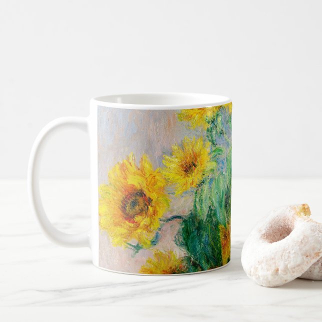 Taza De Café Bouquet de los girasoles Claude Monet (Con donut)