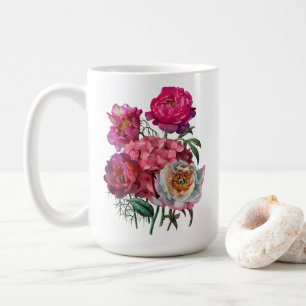 Taza De Café Bouquet de Peonies e Hidrangeas