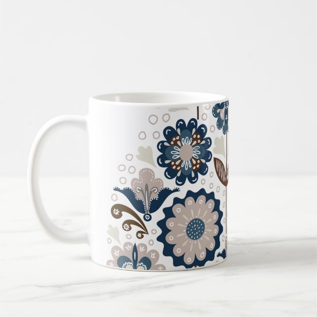 Taza De Café Bouquets multicolores: mano dibujada (Izquierda)