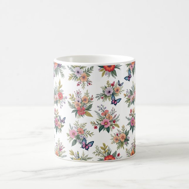 Taza De Café Bouquets y mariposas (Centro)