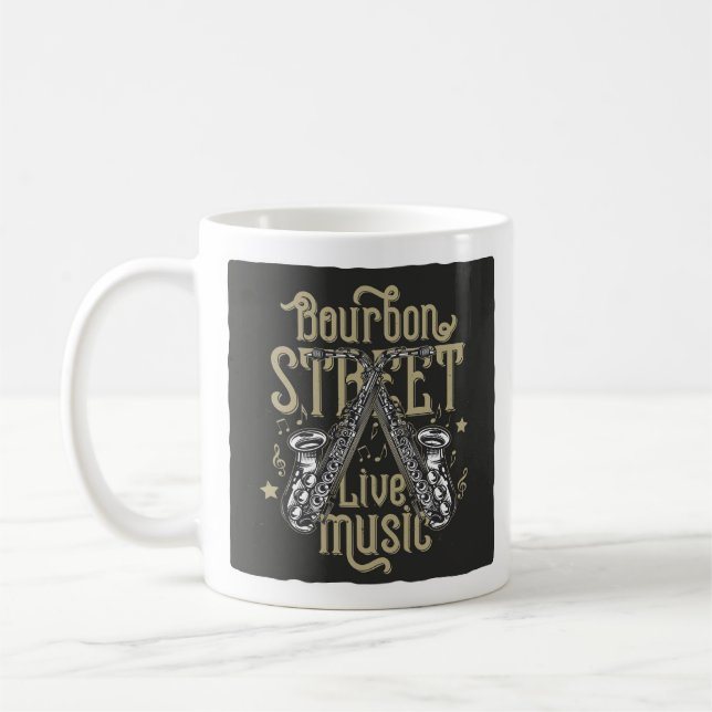 Taza De Café "Bourbon Street Live Music" Saxofón (Izquierda)
