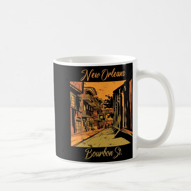 Taza De Café Bourbon Street New Orleans Souvenir Louisiana Mard (Derecha)