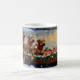 Taza De Café Bouvier des Flandres Barco de Navidad Vacaciones