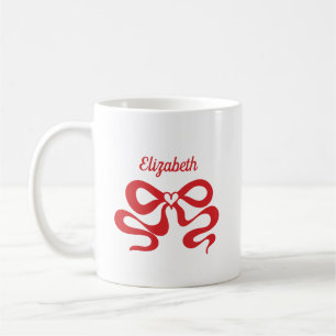 Taza De Café Bow rojo curado
