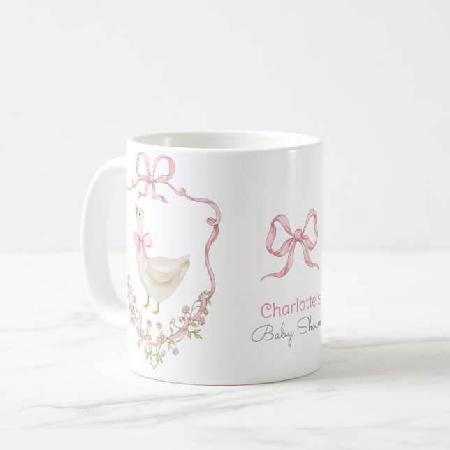 Taza De Café Bow Rosa De La Cabeza De La Cabeza (Anverso izquierdo)