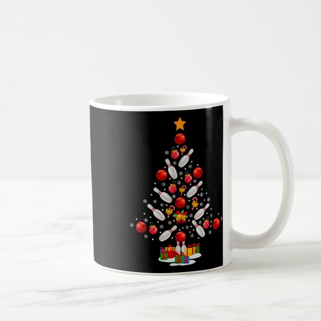 Taza De Café Bowling Christmas Tree Funny Bowling Avers Novelt (Derecha)