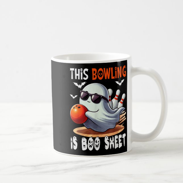 Taza De Café Bowling Is Boo Sheet Halloween Costume Player Team (Derecha)