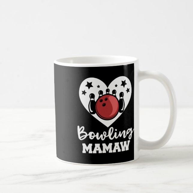Taza De Café Bowling Mamaw Heart Funny Bowler Mamaw (Derecha)