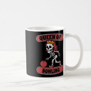 Taza De Café Bowling Skeleton Team League - Alley Bowler Queen