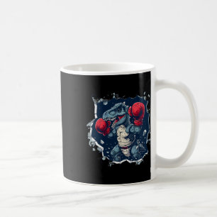Taza De Café Boxeador de Dinosaurio Boxeador T-rex Kickboxing D